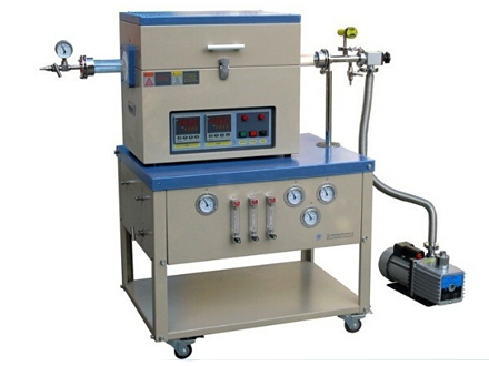实验室石墨烯CVD设备：1200度管式炉+真空系统+混气系统+